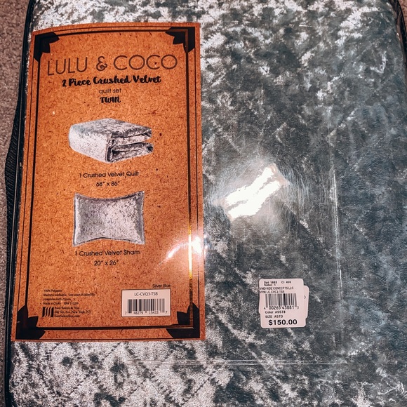 Twin 2 piece crushed velvet quilt set. - Picture 3 of 3